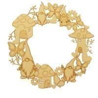 Laser Cut Detailed Gonk Themed Shapes Wreath Design 1